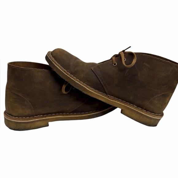 Clarks‎ Originals Desert Boots Men’s 8.5 Brown Leather Crepe Sole Lace-Up Chukka